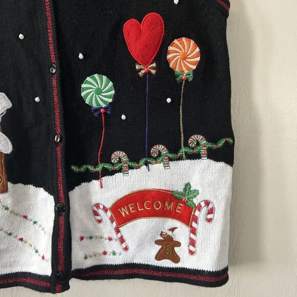 Hansel & Gretel Stylish Xmas Christmas Sweater Vest Medium 8-10 Gingerbread Hous - Picture 3 of 12